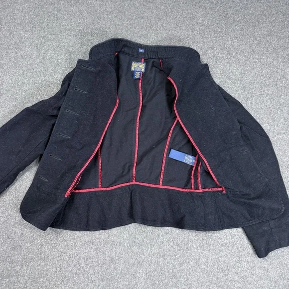 Ralph Lauren Polo Jeans Military Jacket Womens XS Black Brass Button Coat - Picture 3 of 16